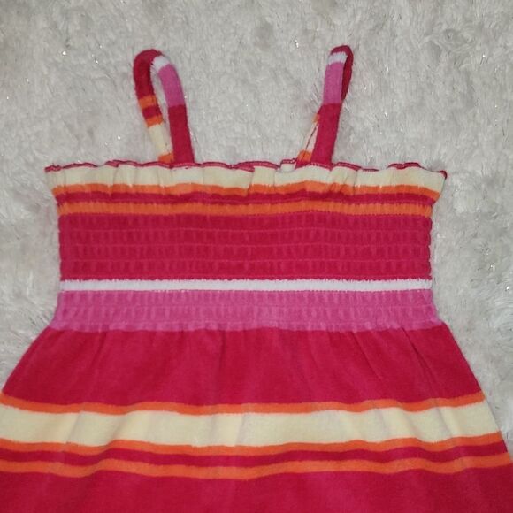 JANIE AND JACK TERRYCLOTH RED STRIPED SWIM COVER-UP DRESS, SIZE 12-18 MONTHS - Picture 2 of 4